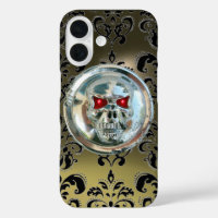 SKULL RIDERS  BLACK GREY DAMASK GEM Agate