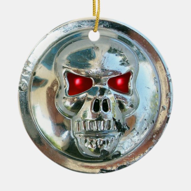 SKULL RIDERS CERAMIC TREE DECORATION (Front)