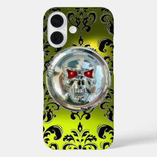 SKULL RIDERS DAMASK GEMSTONE Topaz Yellow iPhone 16 Case
