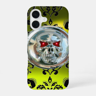 SKULL RIDERS DAMASK GEMSTONE Topaz Yellow iPhone 16 Case