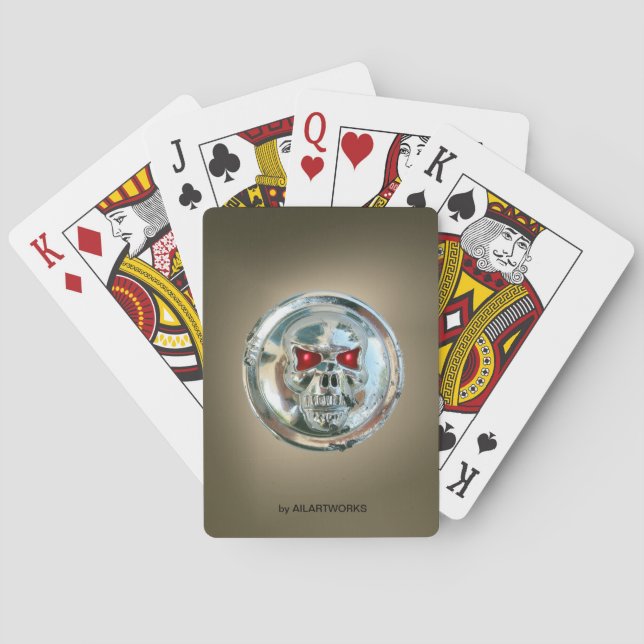 SKULL RIDERS grey Playing Cards (Back)