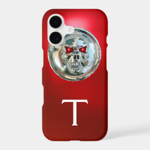 SKULL RIDERS METAL GREY RED MONOGRAM
