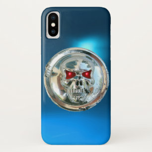 SKULL RIDERS MONOGRAM blue iPhone X Case