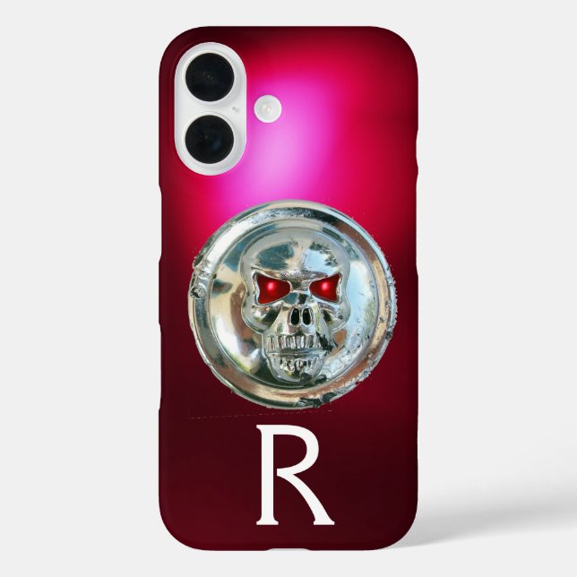 SKULL RIDERS MONOGRAM Red Burgundy Case-Mate iPhone Case (Back)
