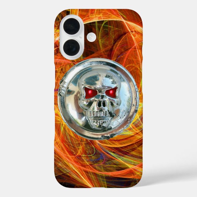 SKULL RIDERS Orange Yellow Fractal Swirls Case-Mate iPhone Case (Back)