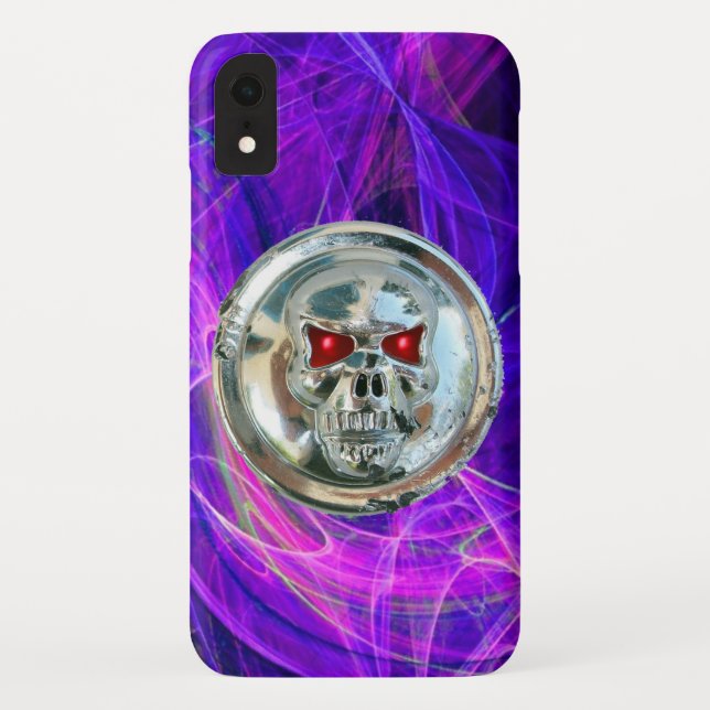 SKULL RIDERS Pink Blue Purple Fractal Swirls Case-Mate iPhone Case (Back)