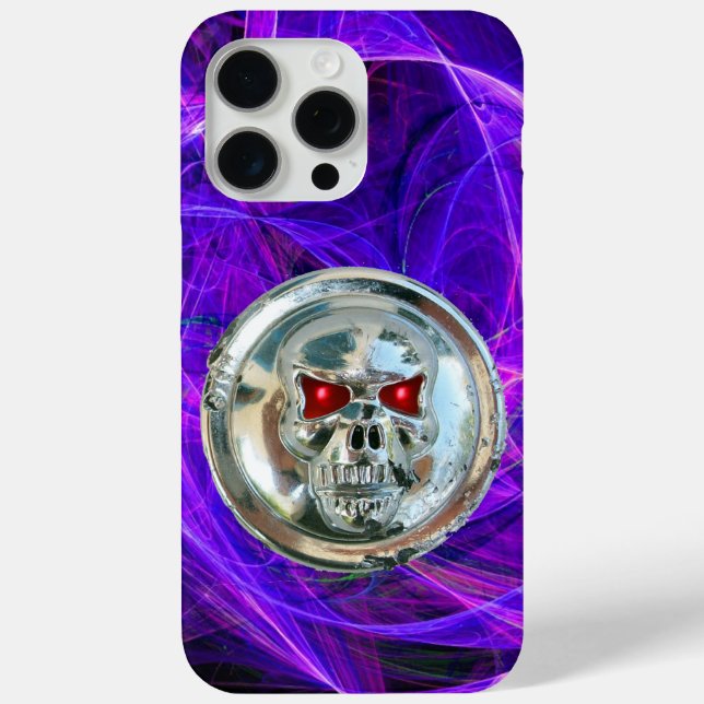 SKULL RIDERS Pink Blue Purple Fractal Swirls Case-Mate iPhone Case (Back)