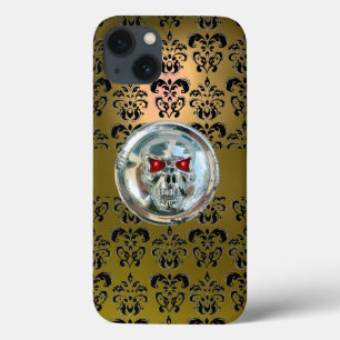 SKULL RIDERS YELLOW BLACK DAMASK  Case-Mate iPhone 13 Case