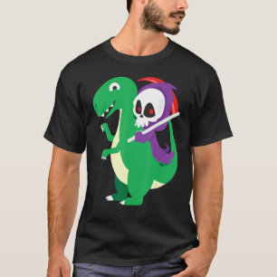Skull Riding T Rey Cool Dinosaur Dino Halloween Co T-Shirt