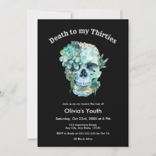 Skull RIP 30s 40th Birthday Death to my Thirties  Invitation