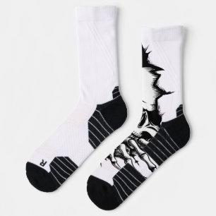 Skull Ripping Through Wall with Skeleton Hands Socks
