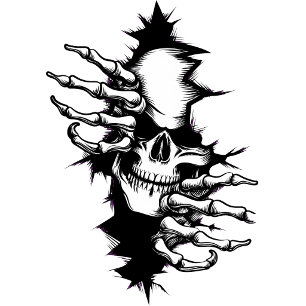 Skull Ripping Through Wall with Skeleton Hands Thermal Tumbler