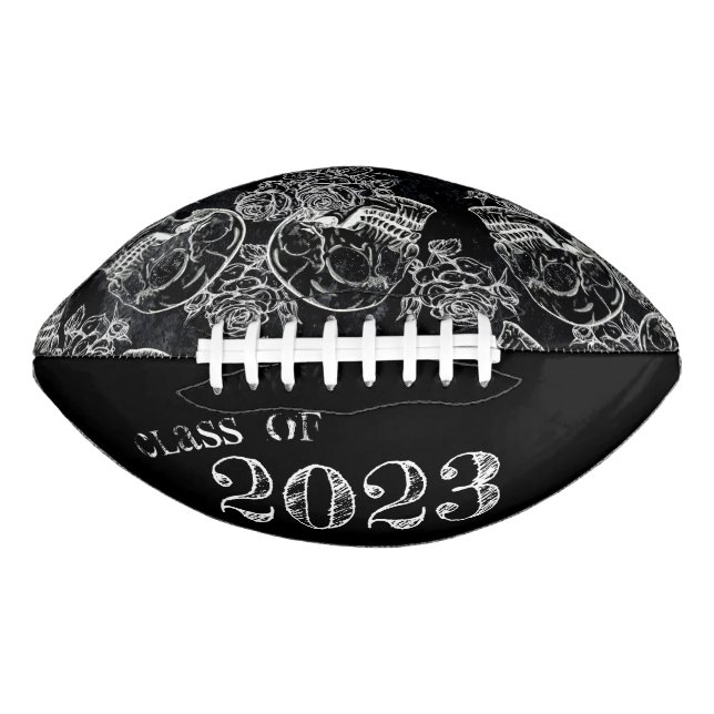 Skull Rose Chalk | Funky Gothic Grunge Graduation American Football (Front)