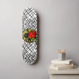 Skull Rose Skateboard
