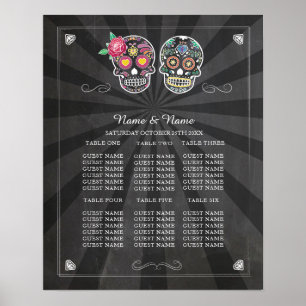 Skull Rose Table Wedding Halloween Poster Seating