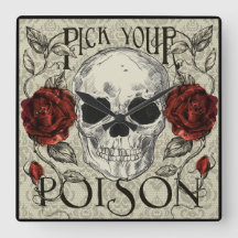 Skull Roses and Lace Clock, Day of the Dead Decor