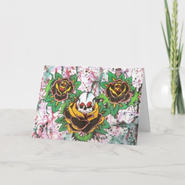 skull roses card (Front)
