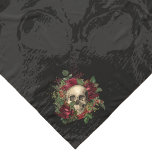 Skull & Roses | Chiffon Scarf | Black<br><div class="desc">The perfect scarf for Halloween or any day in fall. Features a skull with dead roses over a tone on tone skull. 
The finishing touch to your Lord of the Manor,  Dracula,  Vampire,  Jeckyll & Hyde steam punk costume/cosplay.</div>