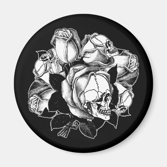 Skull Roses Magnet (Front)