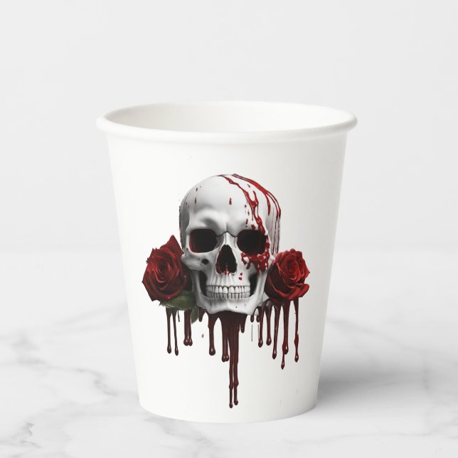 SKULL & ROSES PAPER CUPS (Front)