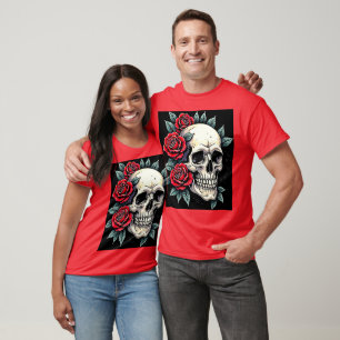 Skull Roses Tattoo Art T-Shirt