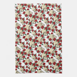 Skull & Roses Tea Towel