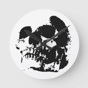 Skull Round Clock