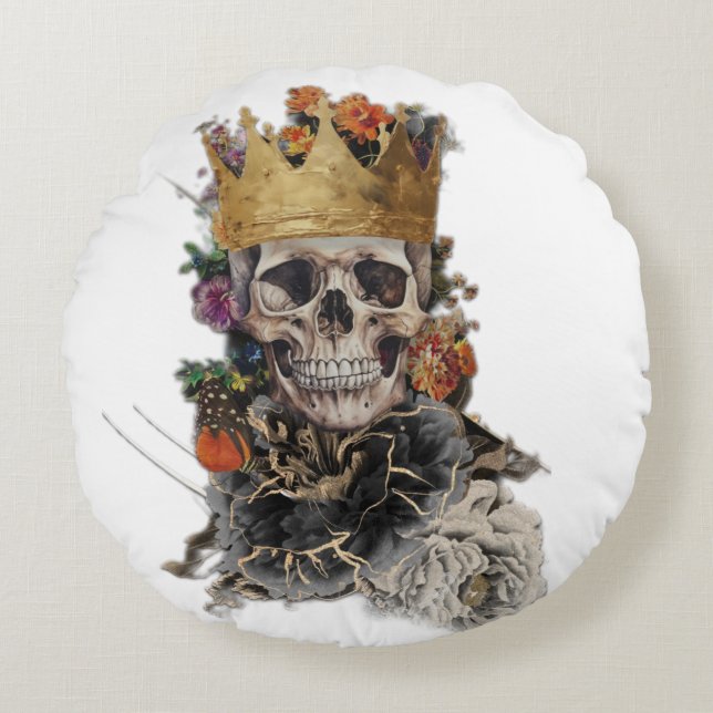 Skull Round Pillow (Front)