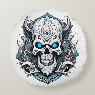 Skull Round Pillow