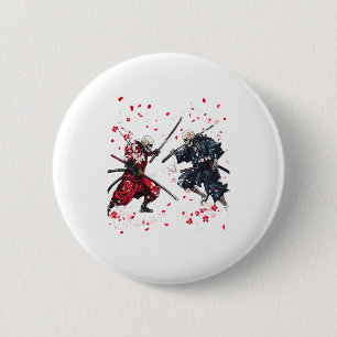 Skull Samurai Duel 6 Cm Round Badge