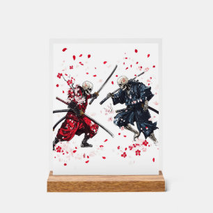 Skull Samurai Duel Acrylic Sign