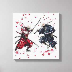 Skull Samurai Duel Canvas Print