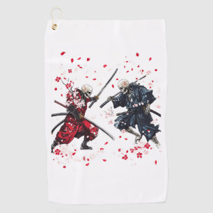 Skull Samurai Duel Golf Towel