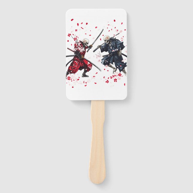 Skull Samurai Duel Hand Fan (Front)