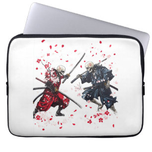 Skull Samurai Duel Laptop Sleeve