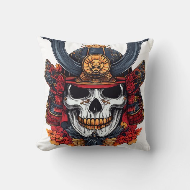 Skull Samurai Mask Cushion (Front)