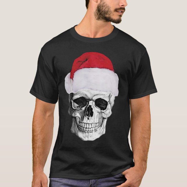 skull santa claus,xmas t shirt (Front)