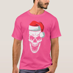 Skull Santa Hat Christmas Cool Skeleton X Mas T-Shirt