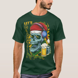 Skull Santa Lets Beer Party T-Shirt
