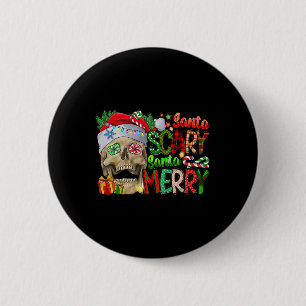 Skull Santa Scary Santa Merry Christmas Matching F 6 Cm Round Badge