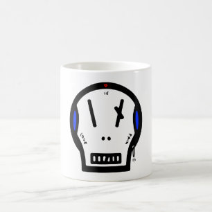 Skull says: "love is pain" coffee mug