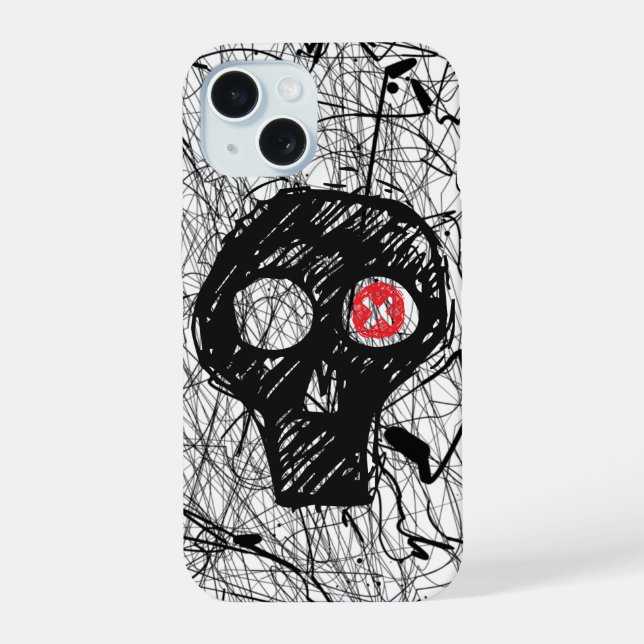 Skull Scratch iPhone 15 Case (Back)