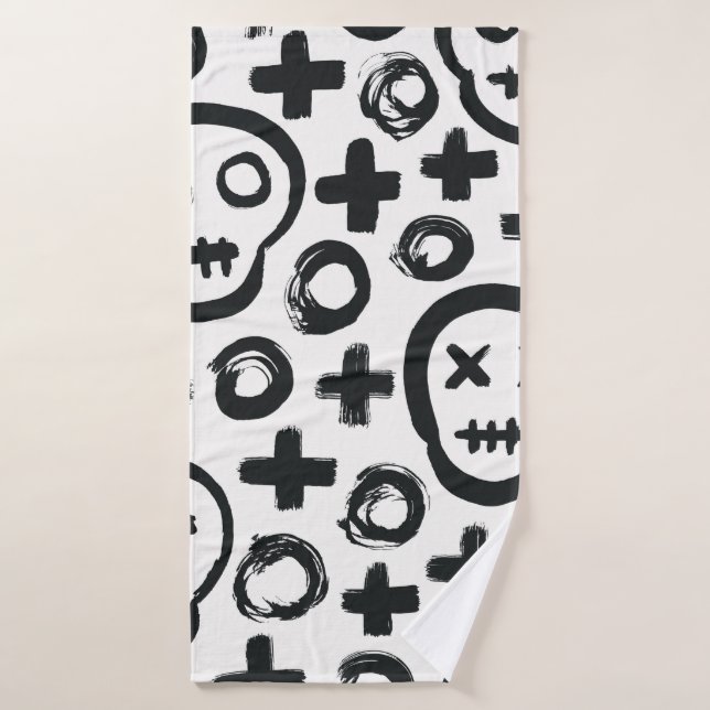Skull seamless background. Surface decoration with Bath Towel (Bath Towel)