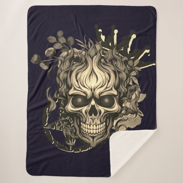 Skull  sherpa blanket (Front)