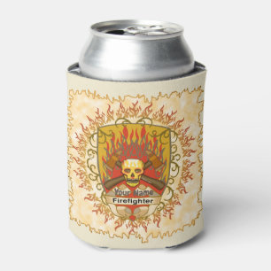 Skull Shield Firefighter Can Cooler 