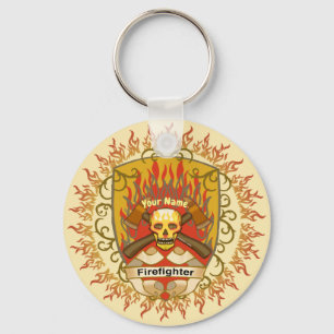 Skull Shield Firefighter keychain