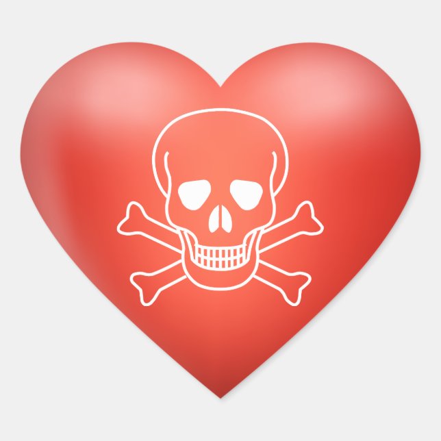 Skull Sign Heart Sticker (Front)