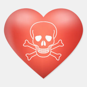 Skull Sign Heart Sticker