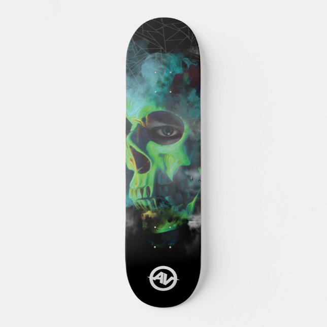 Skull Skateboard - Green (Front)