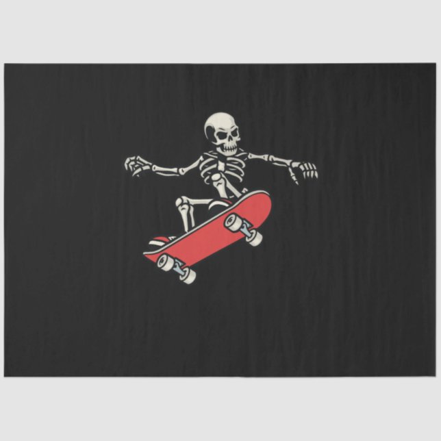 skull skateboarding ollie trick tissue paper (Front)
